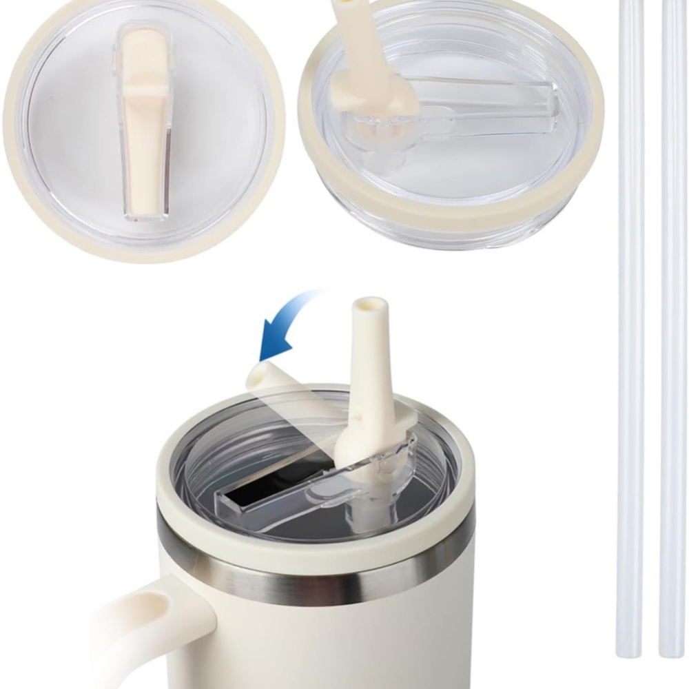 2 Pack 40 oz Tumbler Flip Straw Lid Replacement